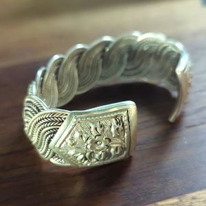 Braided silver cuff bracelet